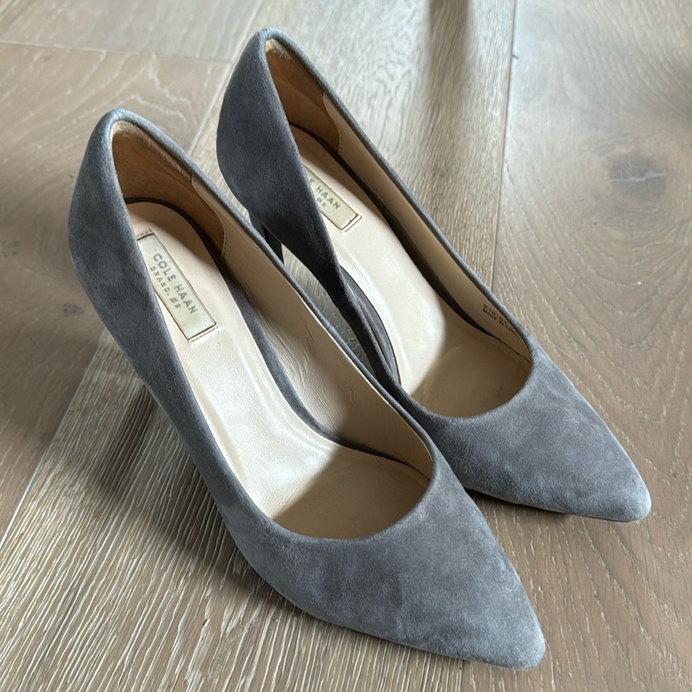 Cole Haan Grey Velvet Heels Size 6B